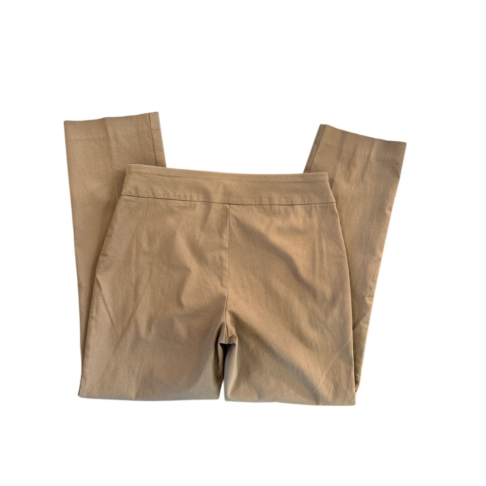 JM Collection Stretch Taupe Career Pants Wide Waistband Stud Detail‎ Size M - Picture 2 of 9